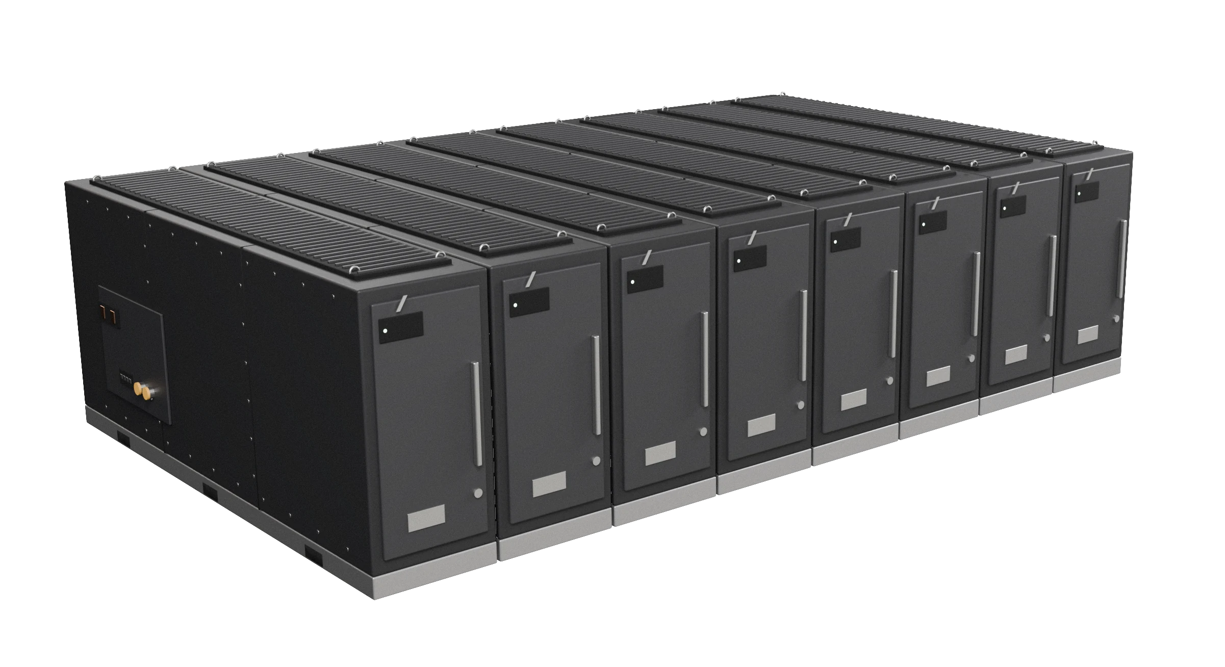 Eight concept cells docked side by side into one row