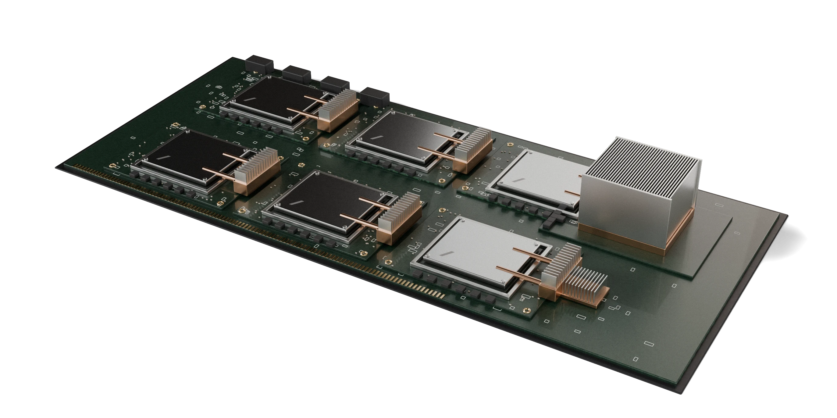 A concept 1U sled: six decode modules behind one prefill module and a switch